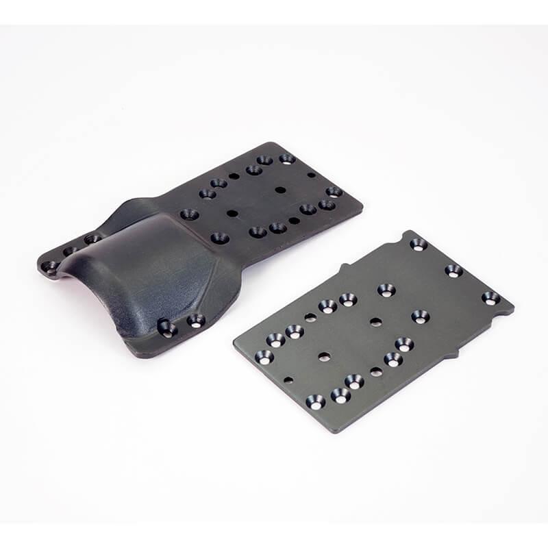 Plaques de châssis inférieures en métal avant et arrière - FTX11012 - Breizh Modélisme.