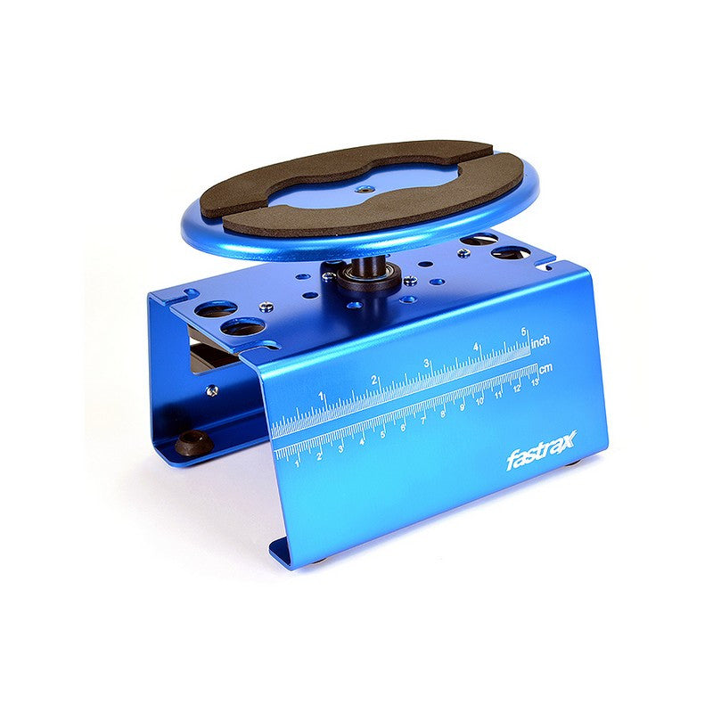 Stand, Plateau Pivotant Alu à verrouillage Deluxe 1/8 et 1/10 bleu - Breizh Modélisme.