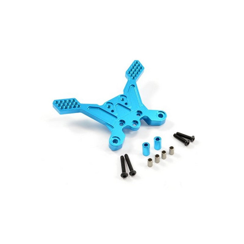 Support d'amortisseurs arrière Alu Bleu Pour Tamiya TT02 - FTTA033B - Breizh Modélisme.