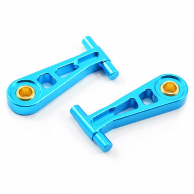 Triangles avant supérieurs Alu Bleu Pour Tamiya TT02 (x2) - FTTA001B - Breizh Modélisme.