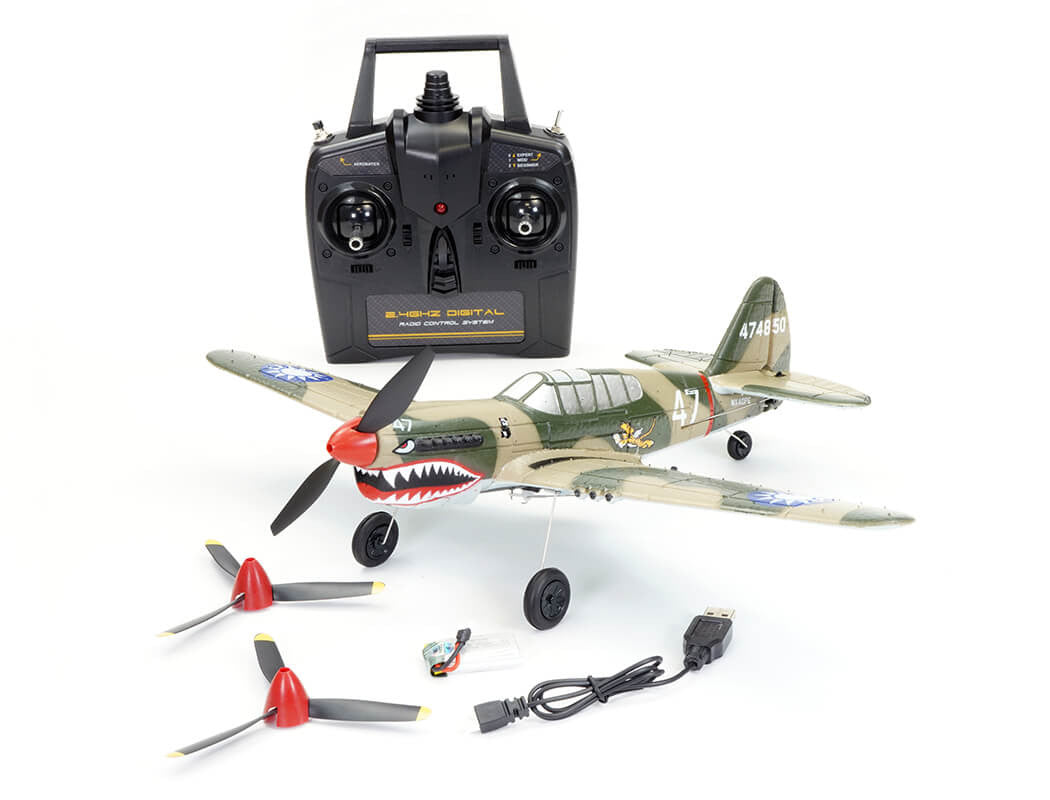 Avion de début télécommandé V761-13 Volantex P40 WARHAWK avec stabilisateur de vol - Breizh Modélisme.