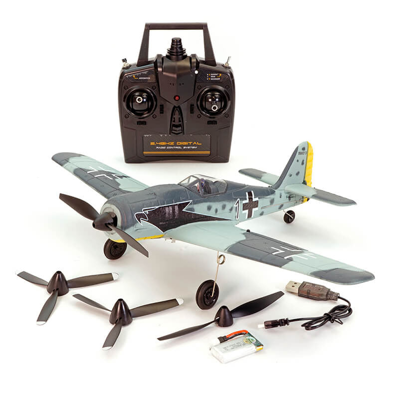 Avion de début télécommandé V761-17 Volantex Focke Wulf FW190 4ch 400mm avec gyro EPP RTF - Breizh Modélisme.