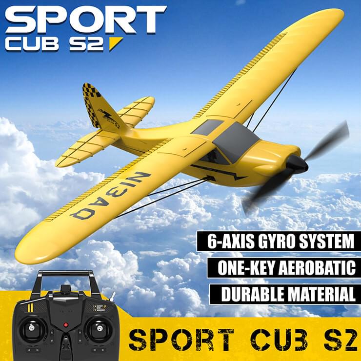 Avion télécommandé Débutant V761-14 Volantex SPORT CUB S2 - 400mm Brushed GYRO RTF - Breizh Modélisme.