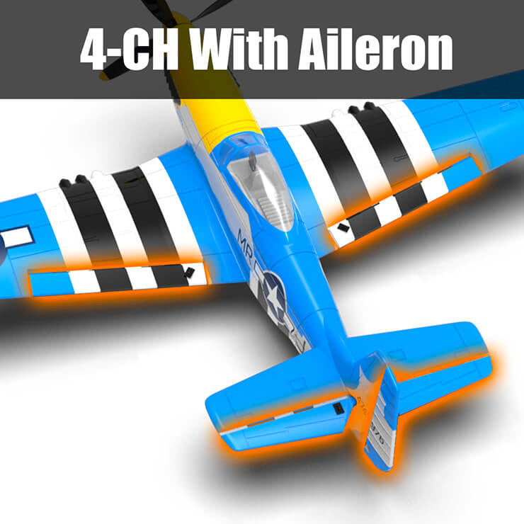 Avion télécommandé V761-5V2 rouge Volantex MUSTANG V2 4CH avec stabilisateur de vol - Breizh Modélisme.