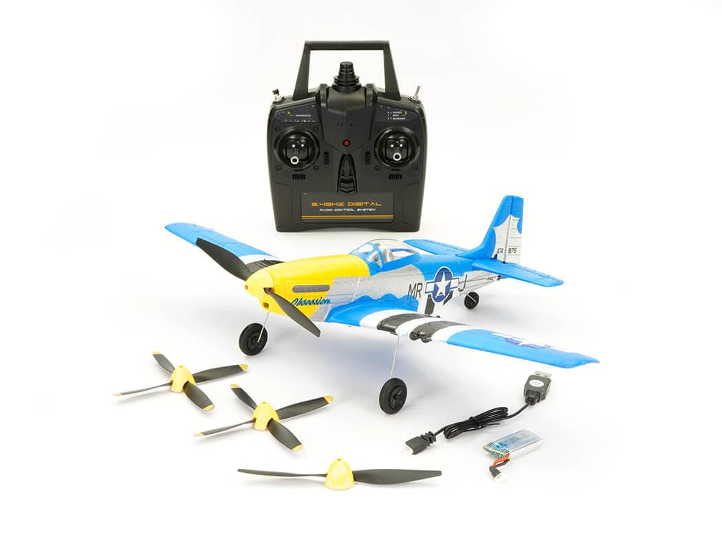 Avion télécommandé V761-5V2 Volantex MUSTANG V2 4CH avec stabilisateur de vol - Breizh Modélisme.