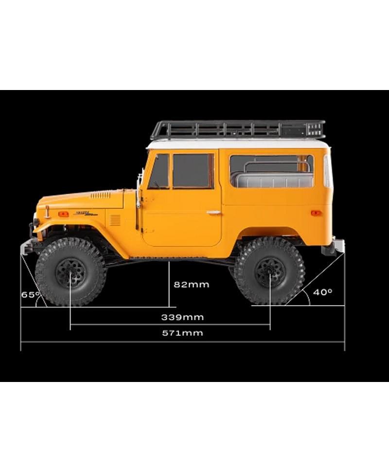 Crawler FMS 1/10 Toyota land Cruiser FJ40 RS jaune - FMS11035RSYL - Breizh Modélisme.