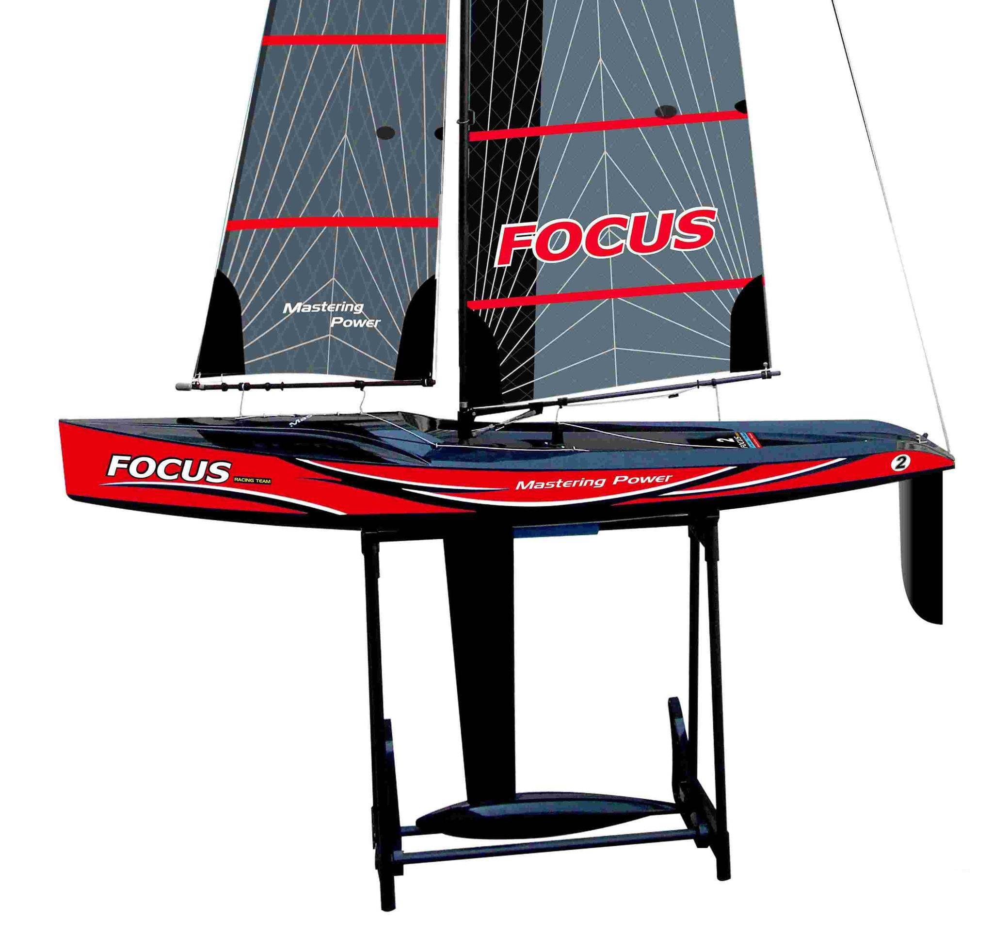 Voilier Radiocommandé Focus V3 RTR - 1 mètre - 2.4Ghz - Joysway 8812 V3 rouge - Breizh Modélisme.