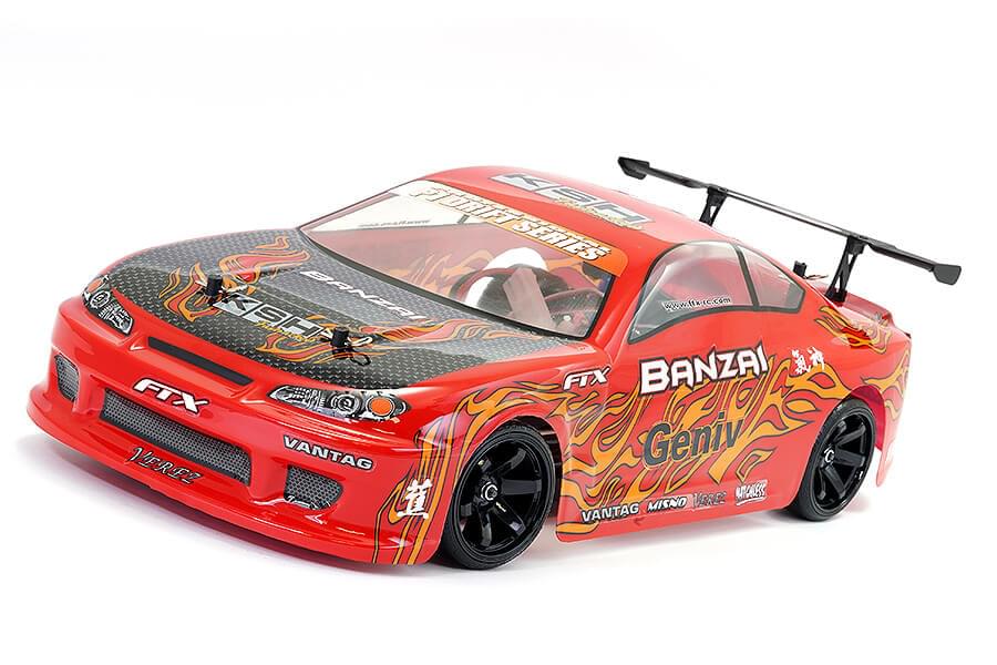 FTX Banzai Voiture RC Drift 1/10 RTR 5529 rouge - Breizh Modélisme.
