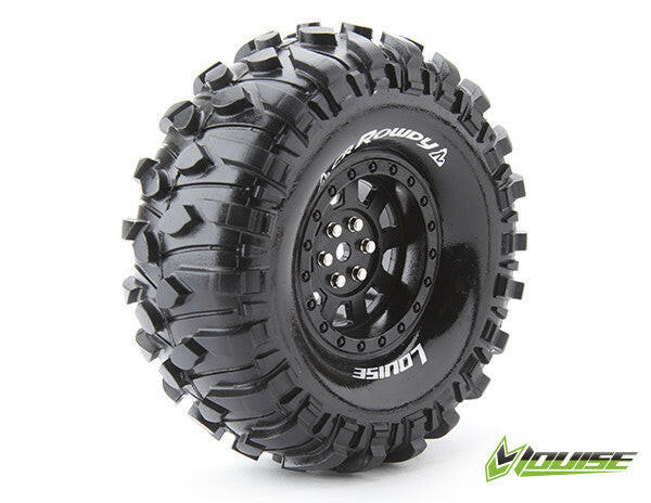 2 pneus et jantes Crawler 1/10 Louise 1.9 Cr-Rowdy 3233VB - Breizh Modélisme.