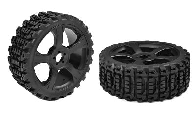 2 Roues Buggy 1/8 - Xprit - collé sur jantes noires C-00180-611 - Breizh Modélisme.