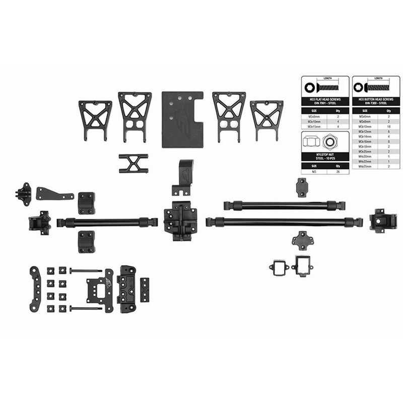 Corally - Kit de renfort de châssis 1/8 MT Xtreme - C-00180-910 - Breizh Modélisme.