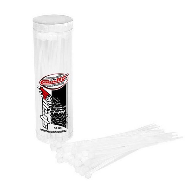 Lot de 50 Colliers nylon blanc 2,5x100mm Corally - Breizh Modélisme.