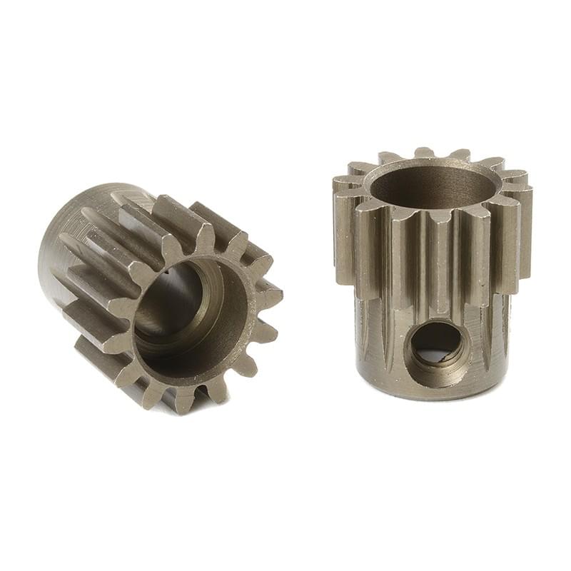 Pignon moteur 32DP - Court - Acier trempé - 14 dents- Axe 5mm - 1pc - Corally - C-72514 - Breizh Modélisme.