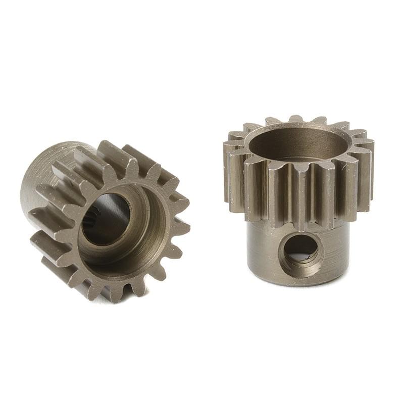 Pignon moteur 32DP - Court - Acier trempé - 16 dents- Axe 5mm - 1pc - Corally - C-72516 - Breizh Modélisme.