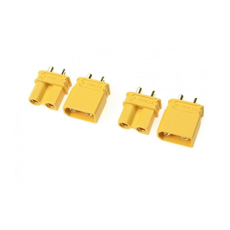 Prises XT30 mâle + Femelle (2 paires) - Breizh Modélisme.