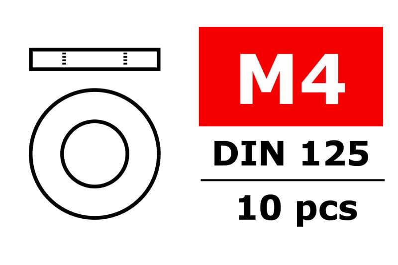 Rondelle M4 acier galvanisé (10 pcs) - C-3201-40 - Breizh Modélisme.