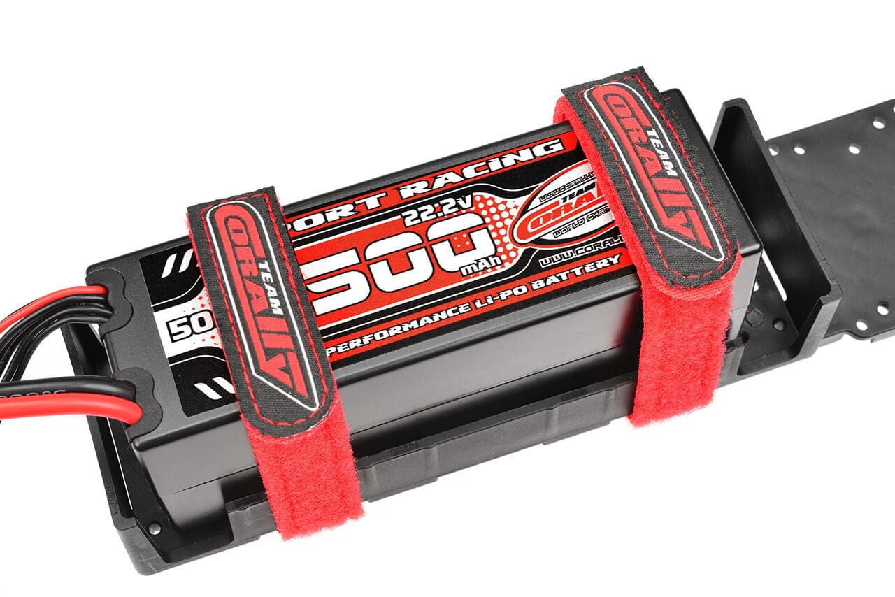 Sangles de batterie Pro 300x20 mm rouge (2 pcs) - C-50536 - Breizh Modélisme.