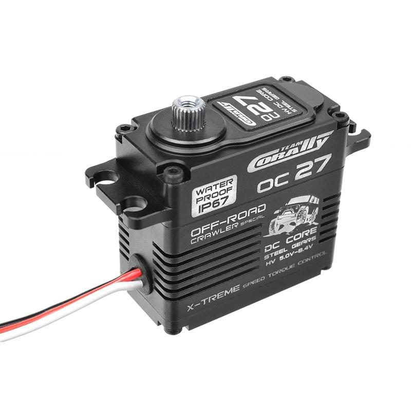 Servo numérique OC-27 HV 27.3Kg/0.11s - IP-67 - Engrenage en acier - Kronos XP 6S - Corally - C-52015 - Breizh Modélisme.