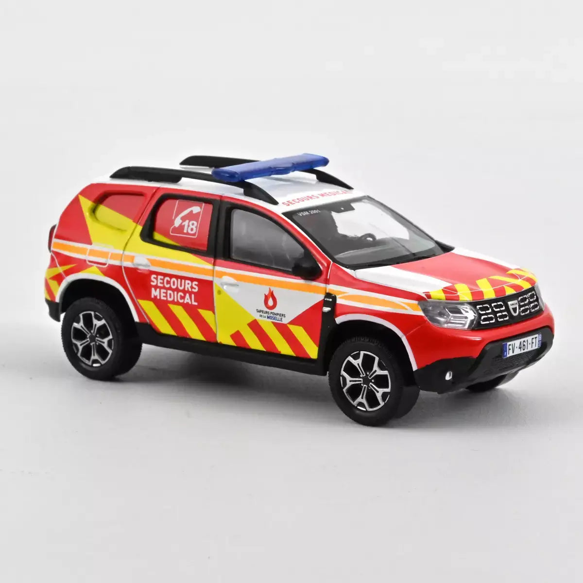 Voiture miniature collection 1/43 Dacia Duster 2020 Pompiers - Secours Medical 57 Norev 509050