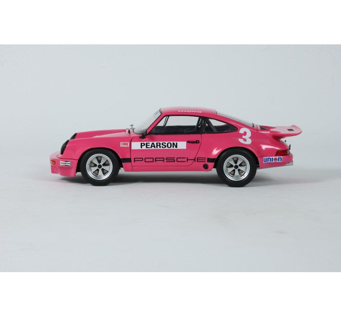 Solido S1810706 Voiture miniature collection 1/18 Porsche 911 rose 3 Pearson iroc Daytona 1974