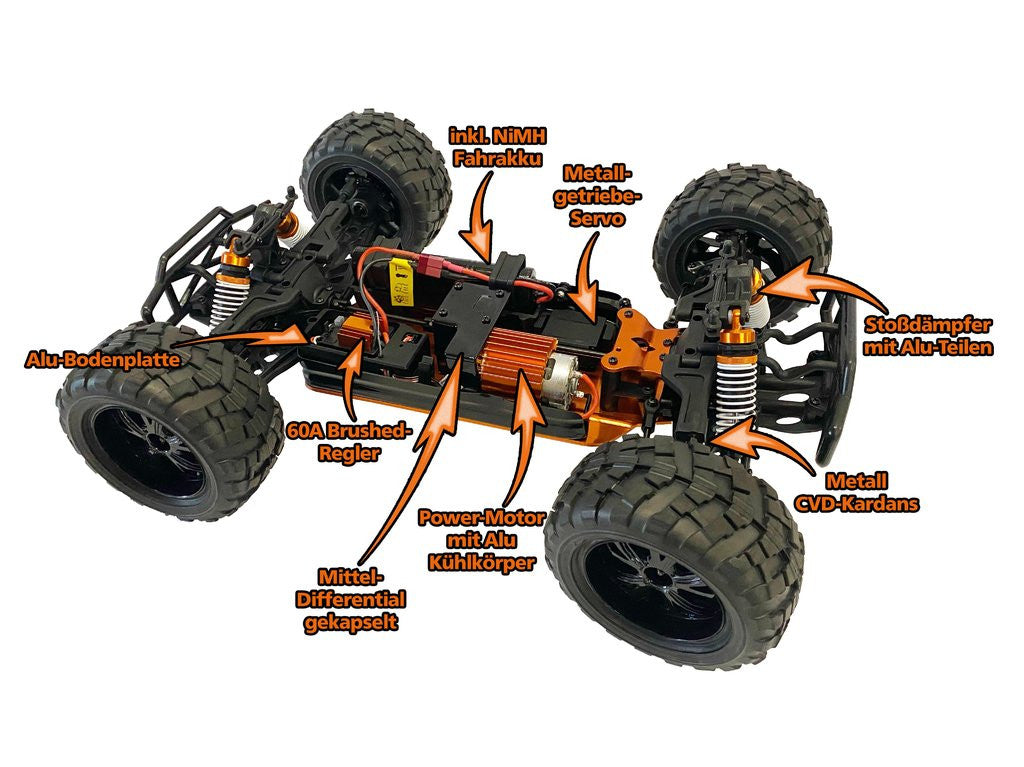 DF Models Monster Truck BigHammer 5.1 RTR 1/10 - 40km/h - Breizh Modélisme.