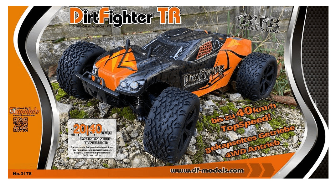 DF Models Truggy Tout Terrain DirtFighter RTR 1/10 vitesse 40km/h 3178 - Breizh Modélisme.