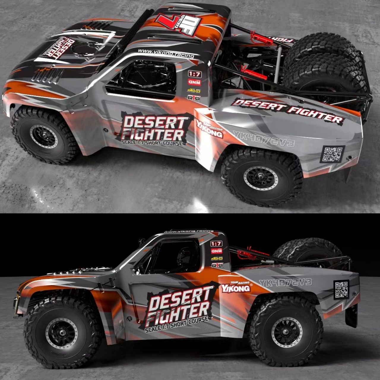 Short Course Desertfighter Yikong DF7 V3 1/7 rouge - YK4072B