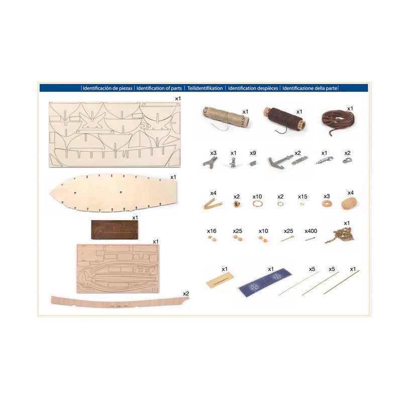 Maquette Bateau Bois coffret initiation Polaris avec voiles - Occre 12007S - Breizh Modélisme.