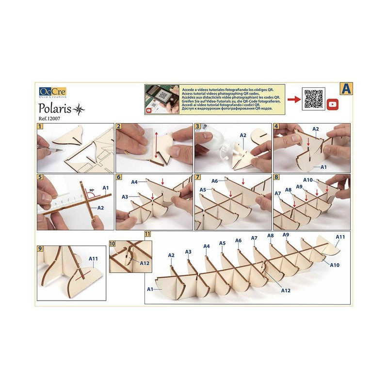 Maquette Bateau Bois coffret initiation Polaris avec voiles - Occre 12007S - Breizh Modélisme.