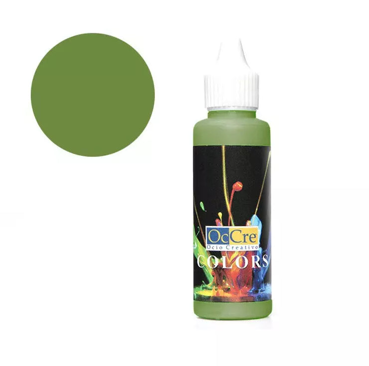 Peintures acryliques 30 ml - Vert clair - Occre 19314 - Breizh Modélisme.