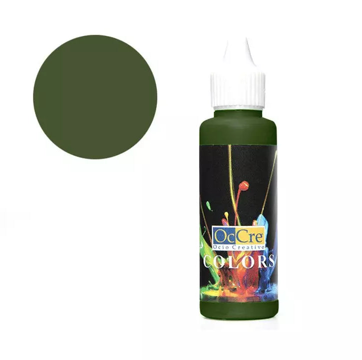 Peintures acryliques 30 ml - Vert foncé - Occre 19315 - Breizh Modélisme.