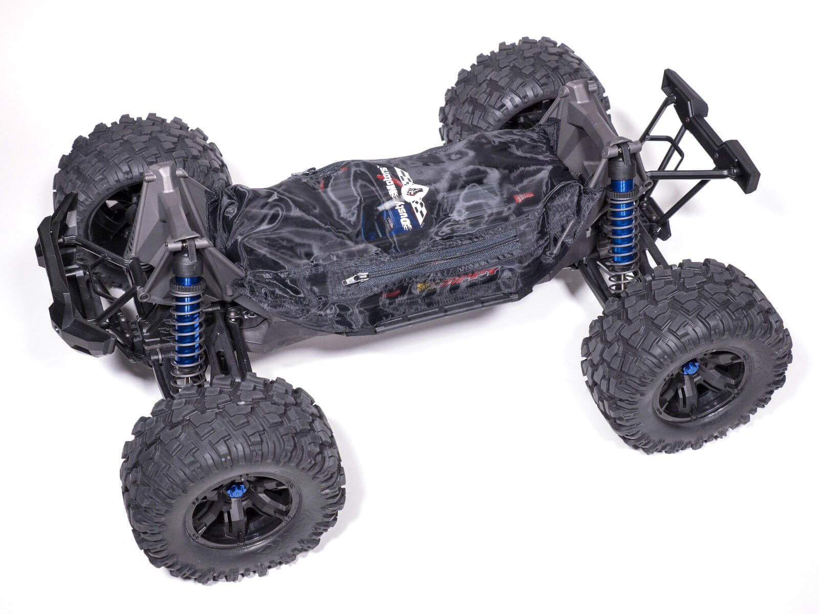 Housse de protection Noire Traxxas SLEDGE Dusty Motors - Breizh Modélisme.