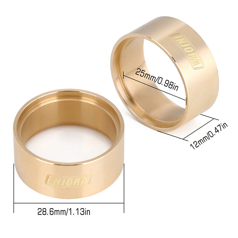 Lestes intérieurs en laiton 12 g pour roues INJORA 1.0 "et pneus 1.0"