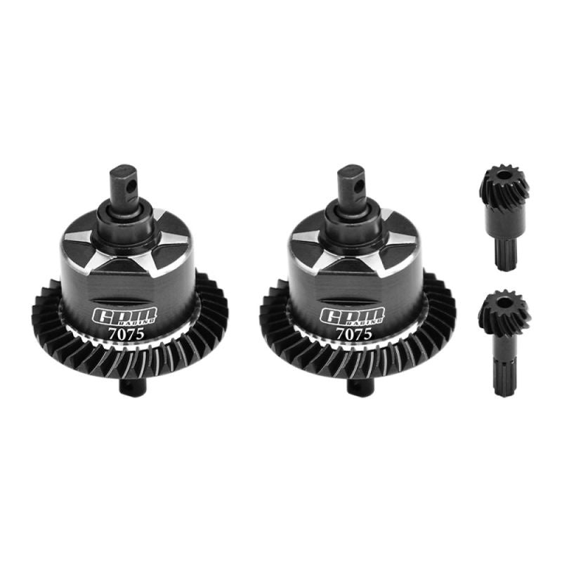 Différentiels complets en V/H en acier au carbone et aluminium noir GPM TRX MiniMaxx - GPMTXMM1137SBK