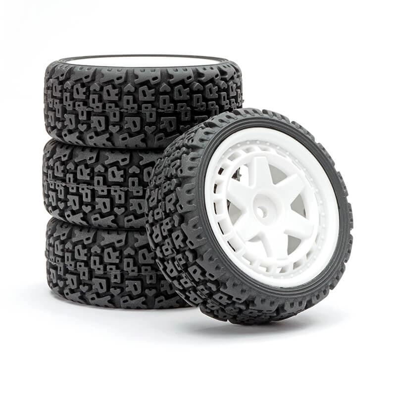 4 Pneus de rallye Fastrax 1/10 'R' 6 branches - FAST1360W