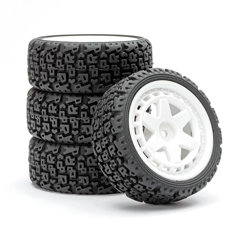 4 Pneus de rallye Fastrax 1/10 'R' 6 branches - FAST1360W