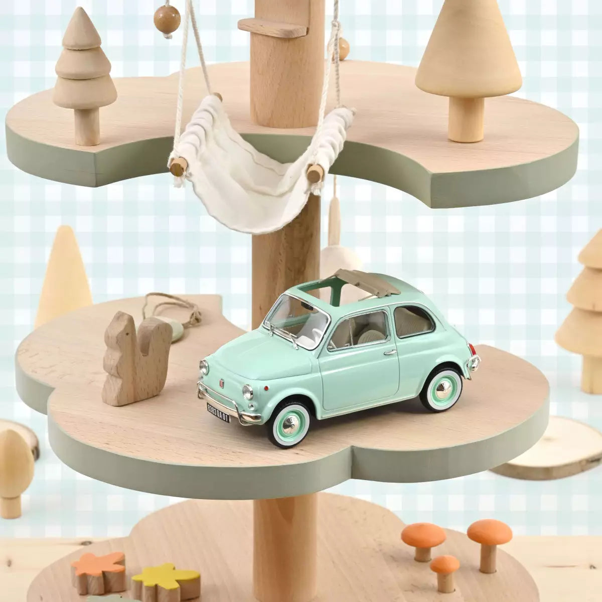 Voiture miniature collection 1/18 Fiat 500 L 1968 Bleu pastel cadeau de naissance Norev 187777