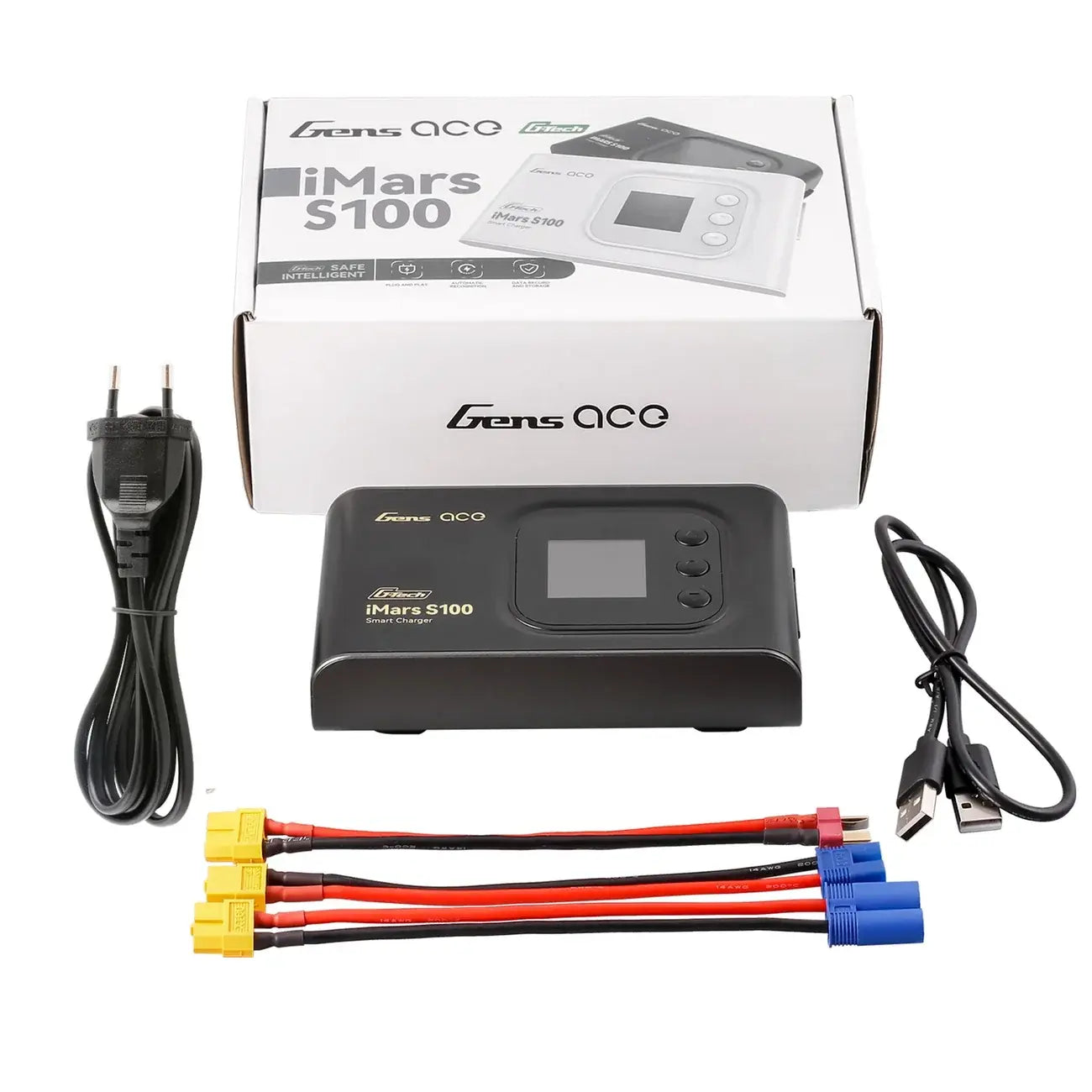 Combo 6S XT90 Gens Ace Chargeur avec 2 batteries lipo 3S XT90