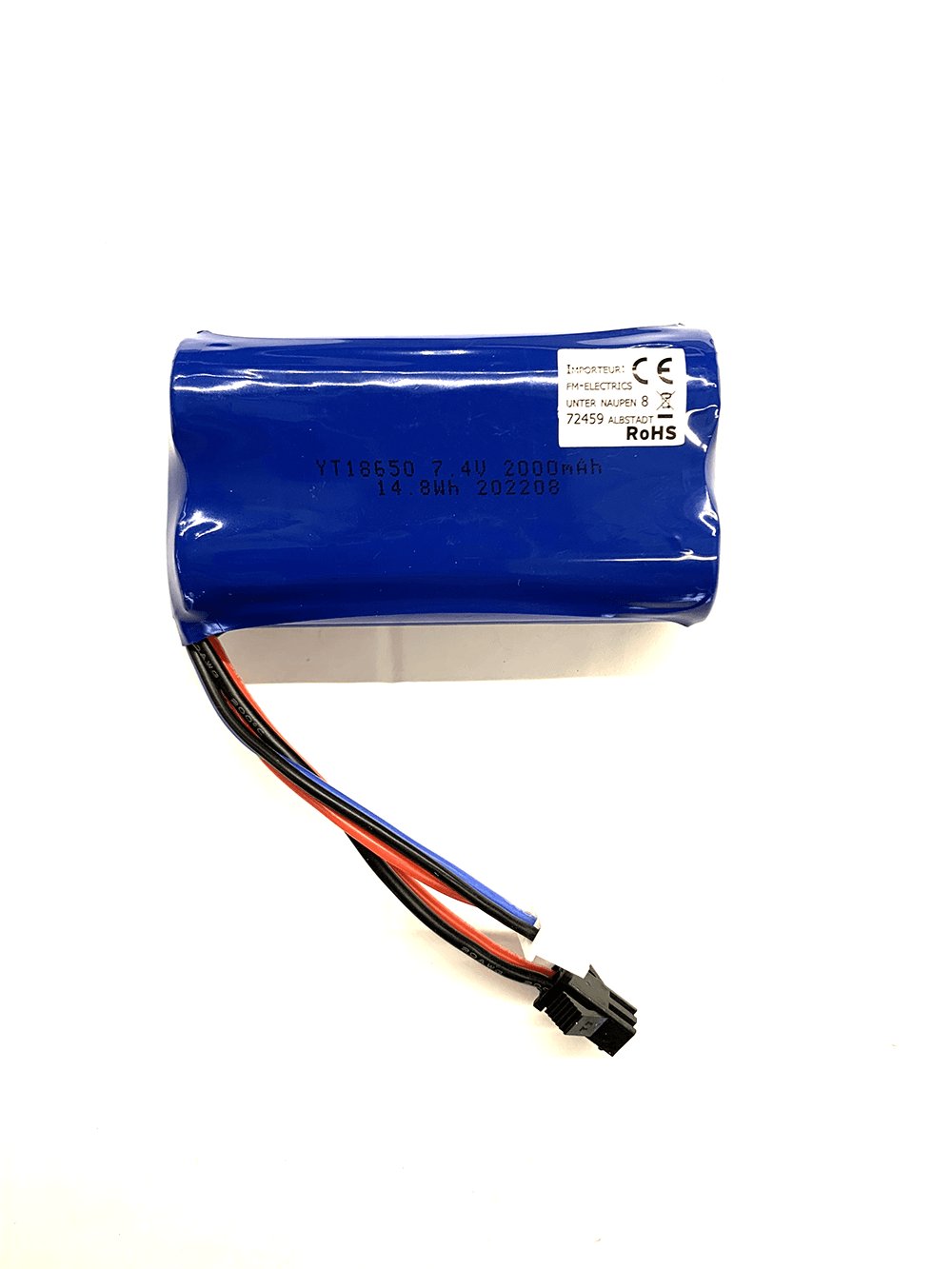 Batterie Li-ion 7.4v 2000mAh pour camion benne FM1683 6x6 - 1683-BAT - Breizh Modélisme.