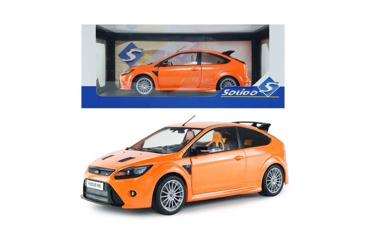 Solido S1813103 Voiture miniature collection 1/18 Ford Focus RS MK2 Performance pack RS+ orange électrique 2009 - Breizh Modélisme.