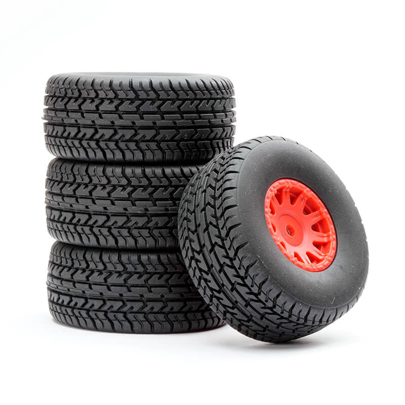 Ensemble de 4 roues rouge Fastrax Arrma Mojave - FTAR071R