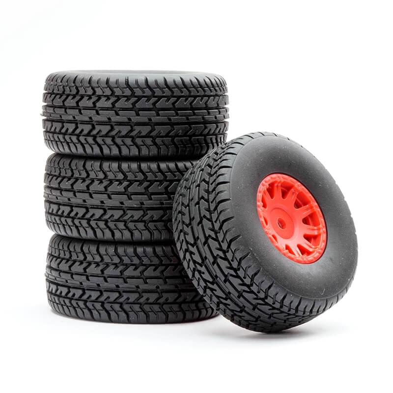 Ensemble de 4 roues rouge Fastrax Arrma Mojave - FTAR071R