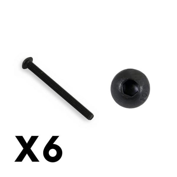 6 vis à tête bouton hexagonale M3x34mm - FTX6521 - Breizh Modélisme.