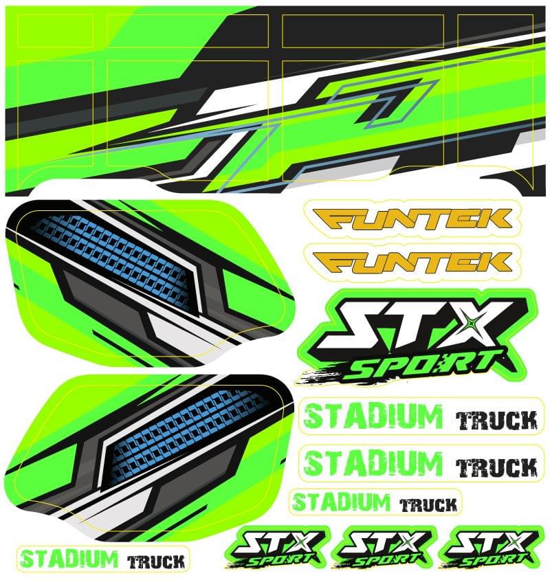 Planche stickers verte Funtek STX Sport - FTK-21063 - Breizh Modélisme.