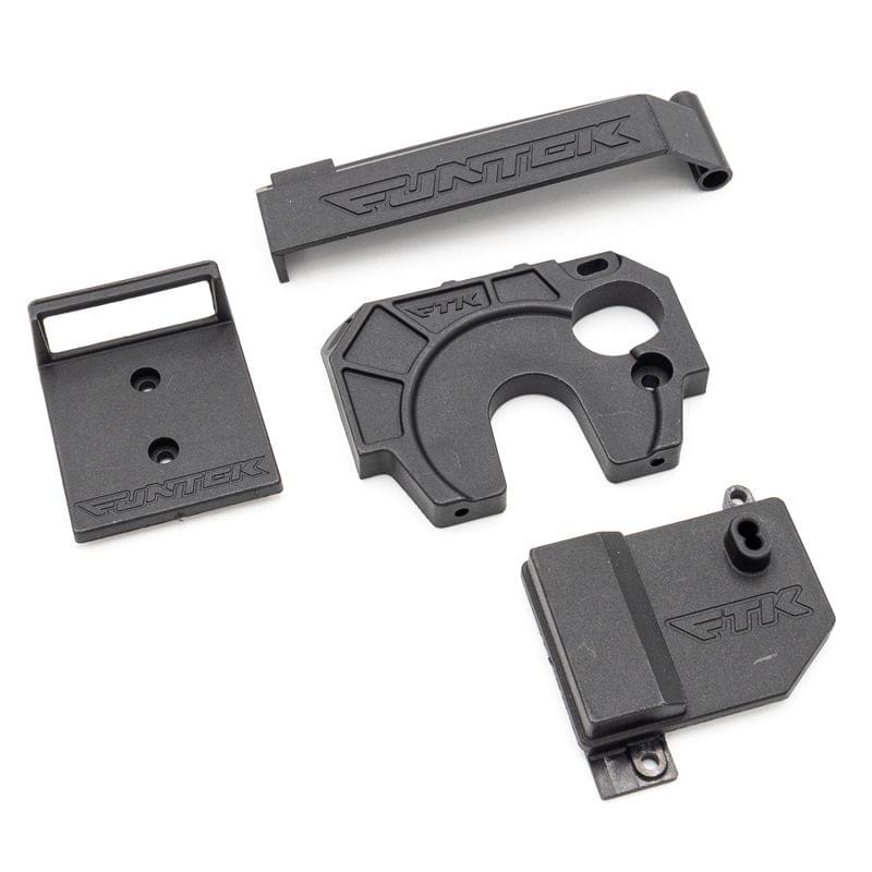Support moteur + capot battery + capot recepteur Funtek STX - FTK-21026 - Breizh Modélisme.