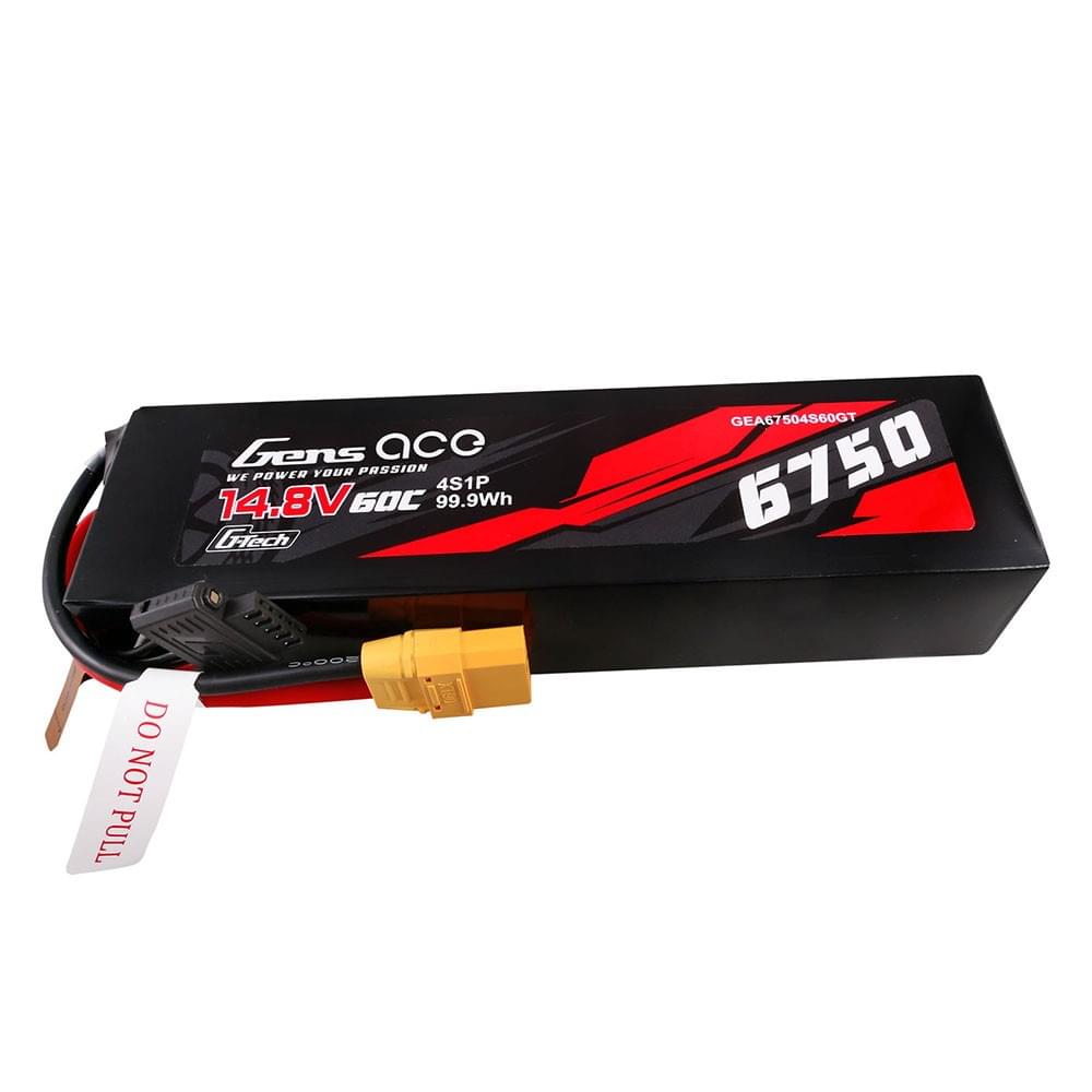Batterie Lipo Gens ace G-tech 6750 mAh 14.8 V 60C 4S1P prise XT90 - Breizh Modélisme.