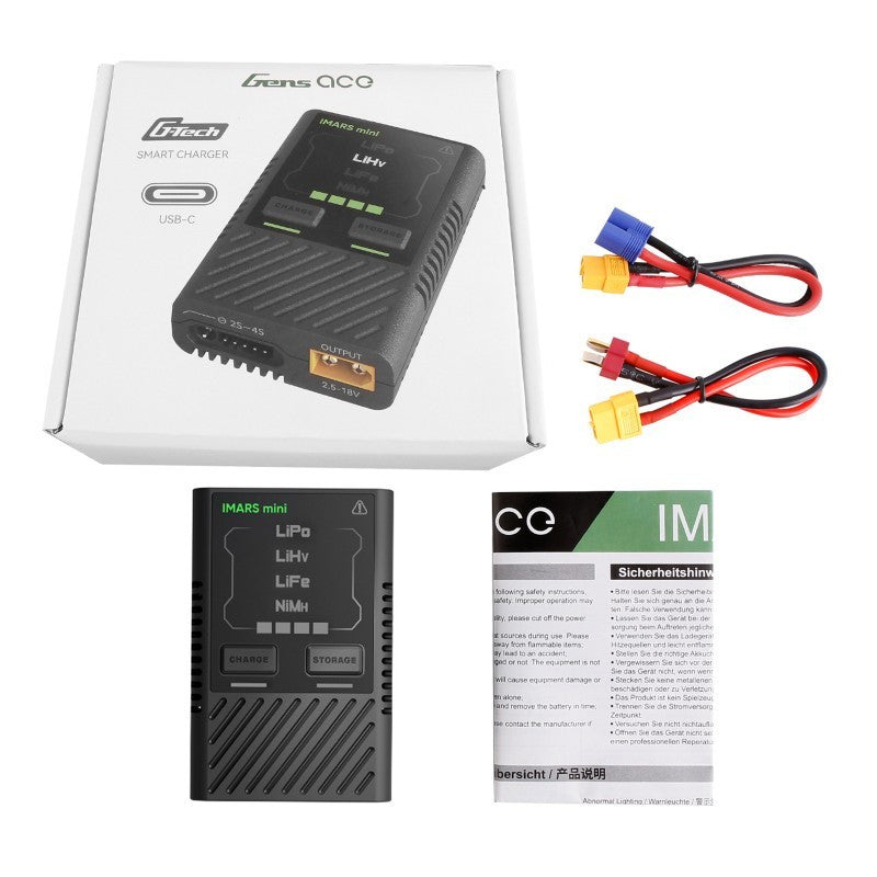 Chargeur de batterie RC Gens Ace IMARS mini G-Tech USB-C 2-4S 60W - GEA60WE2 - Breizh Modélisme.