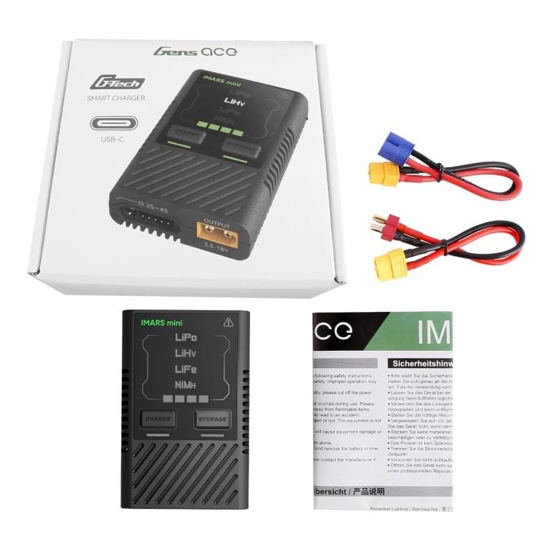 Chargeur de batterie RC Gens Ace IMARS mini G-Tech USB-C 2-4S 60W - GEA60WE2 - Breizh Modélisme.