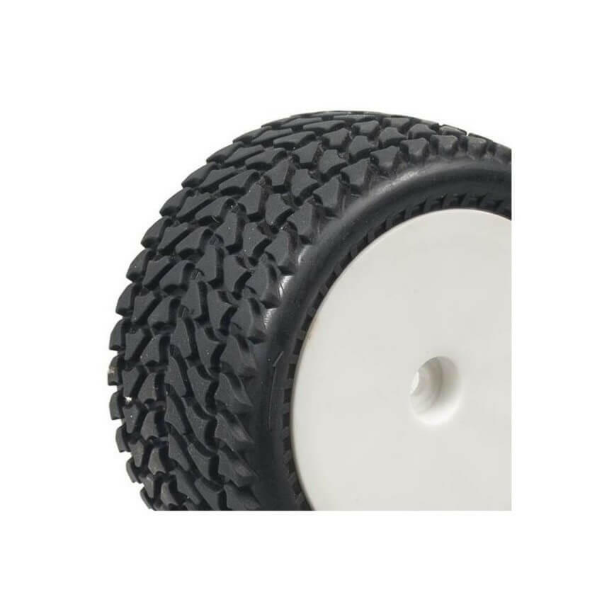 2 pneus et jantes arrière tout terrain 1/10 - Hobbytech HTR-T432 - Breizh Modélisme.
