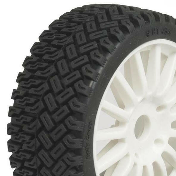 2 pneus et jantes Rallycross blanche - Hobbytech HTR-T454 - Breizh Modélisme.